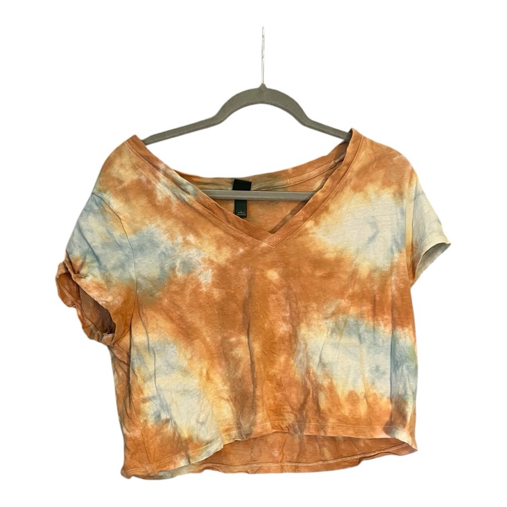 Target’s Wild Fable Tie-Dye V-Neck Crop Top - Orange and Blue